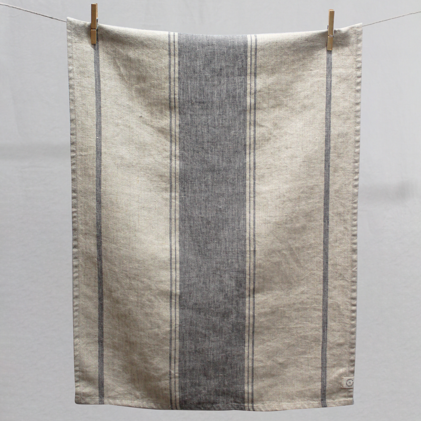 Linen Stripe Tea Towel – Natural/Ganite