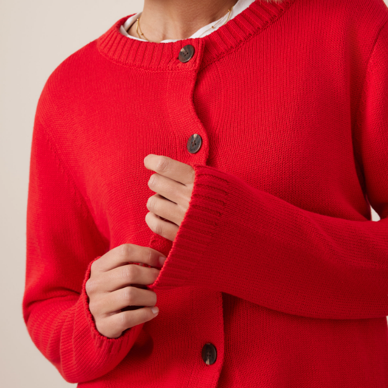 Nelly Long Sleeve Knit Cardi – Fiery Red