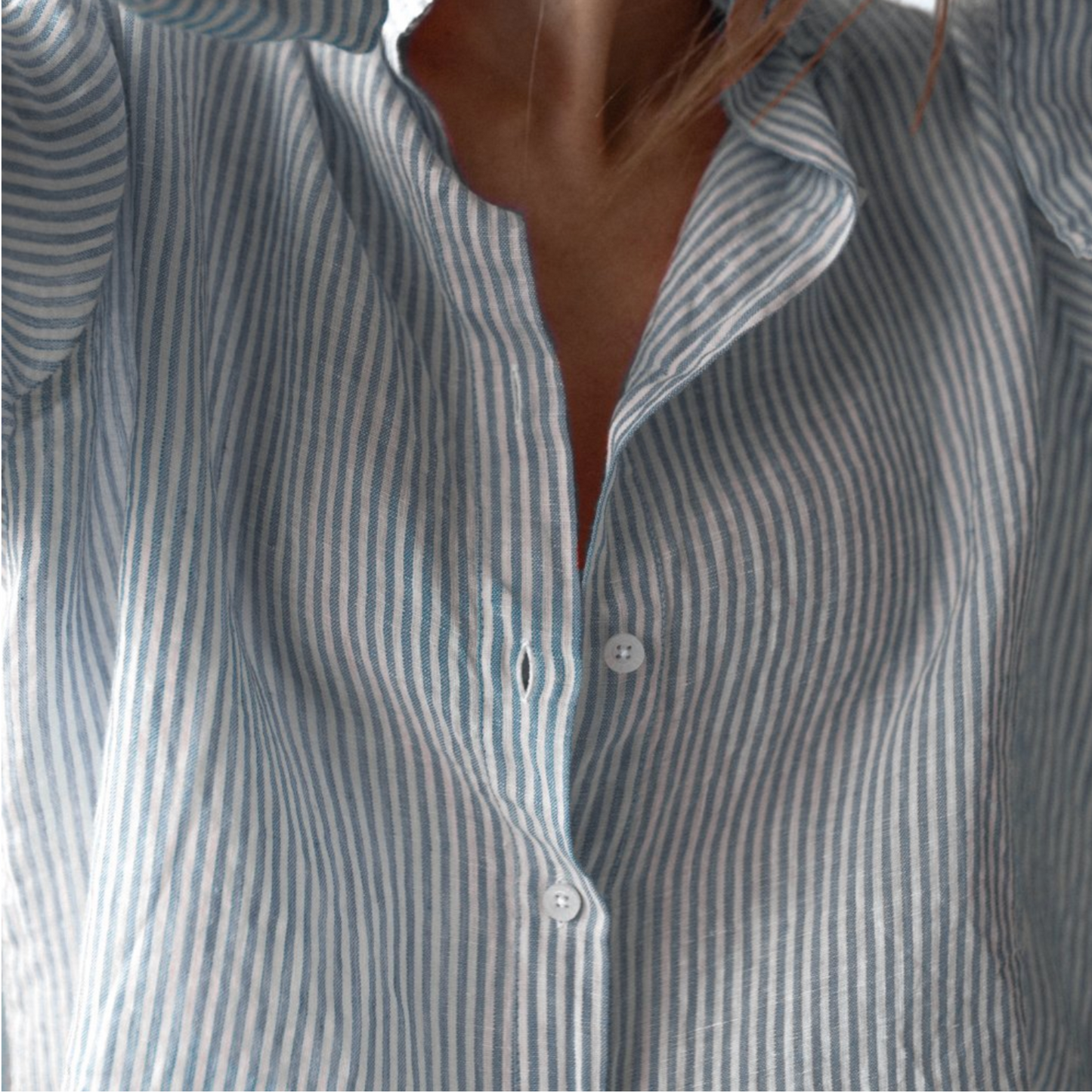 Baltic Linen Stripe Shirt – Blue