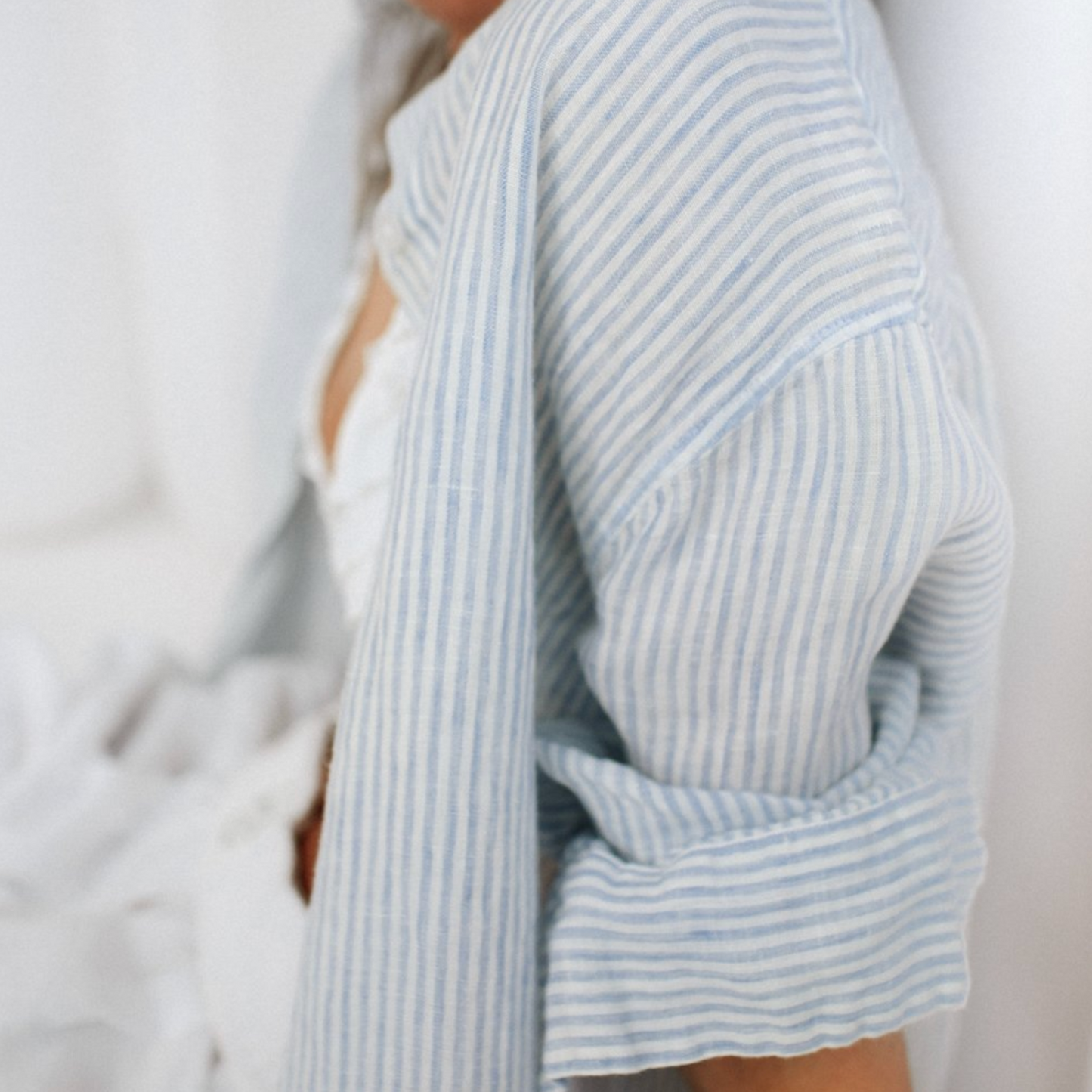 Baltic Linen Stripe Shirt – Blue