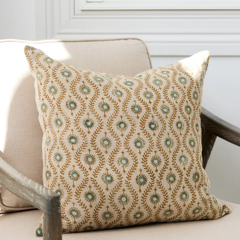 Fern Hand Blocked Cushion