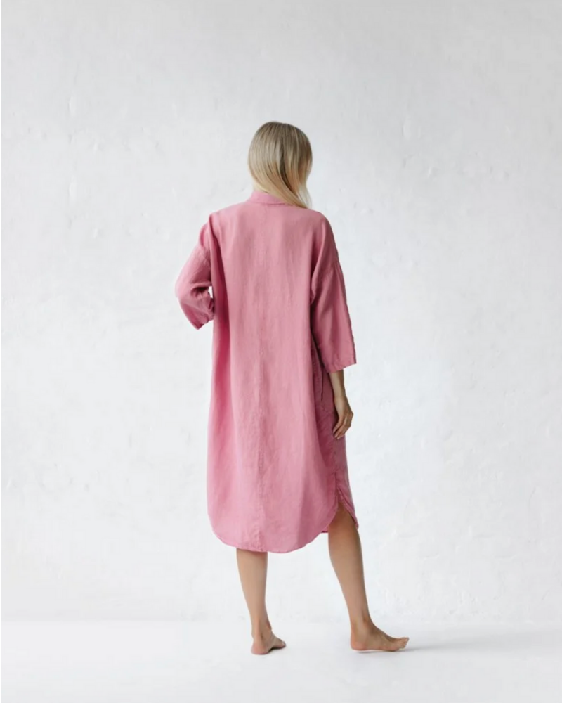 Baltic Linen Shirt Dress – Blossom Pink