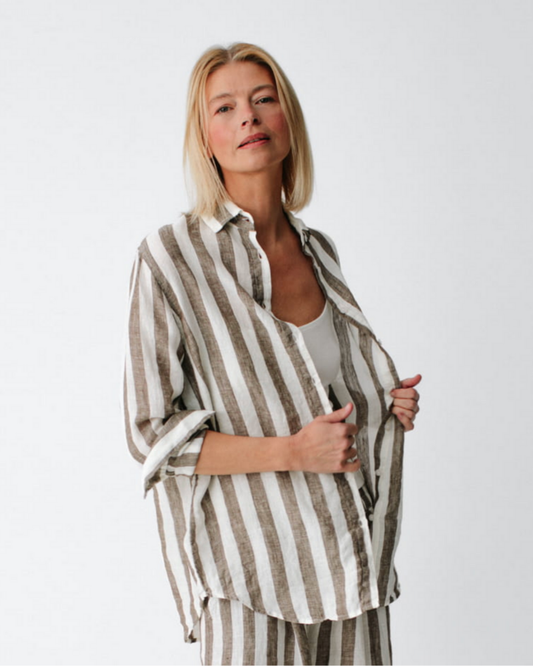 Kimi Striped – Shirt Brown