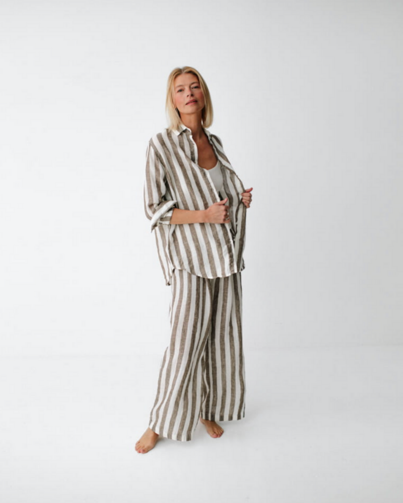 Kimi Striped – Shirt Brown
