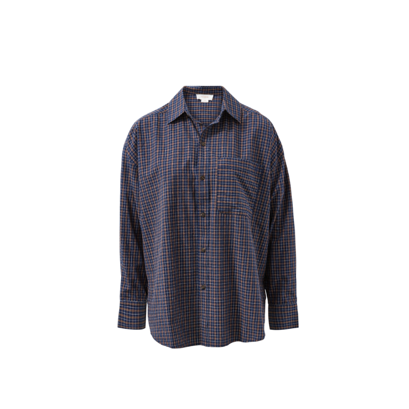 Peta Oversized Shirt – Navy Check
