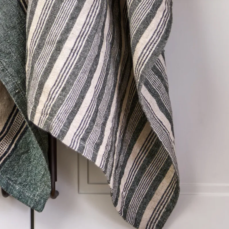 Forest Green Stripe Tea Towel