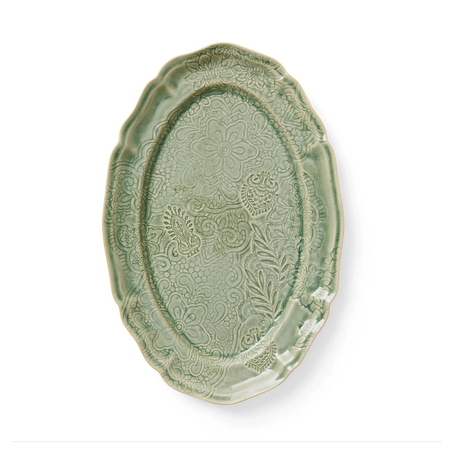 Arabesque Large Oval Server – Antique