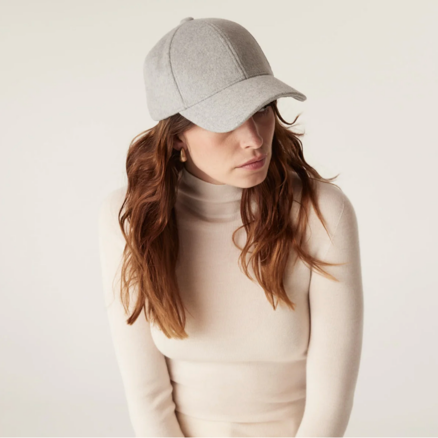 Wool Cashmere Cap - Grey Marle