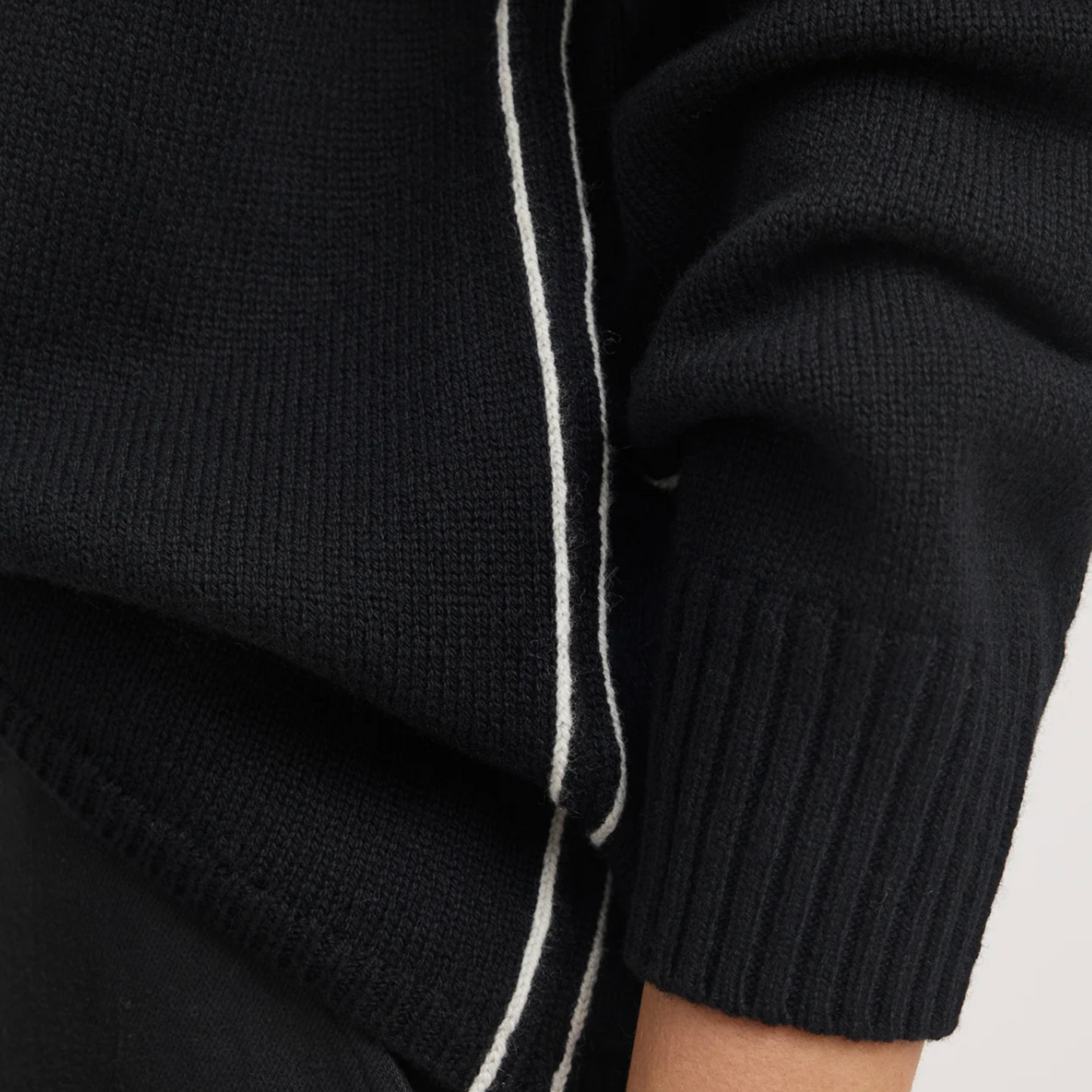 Funnel Neck Jumper – Black and White