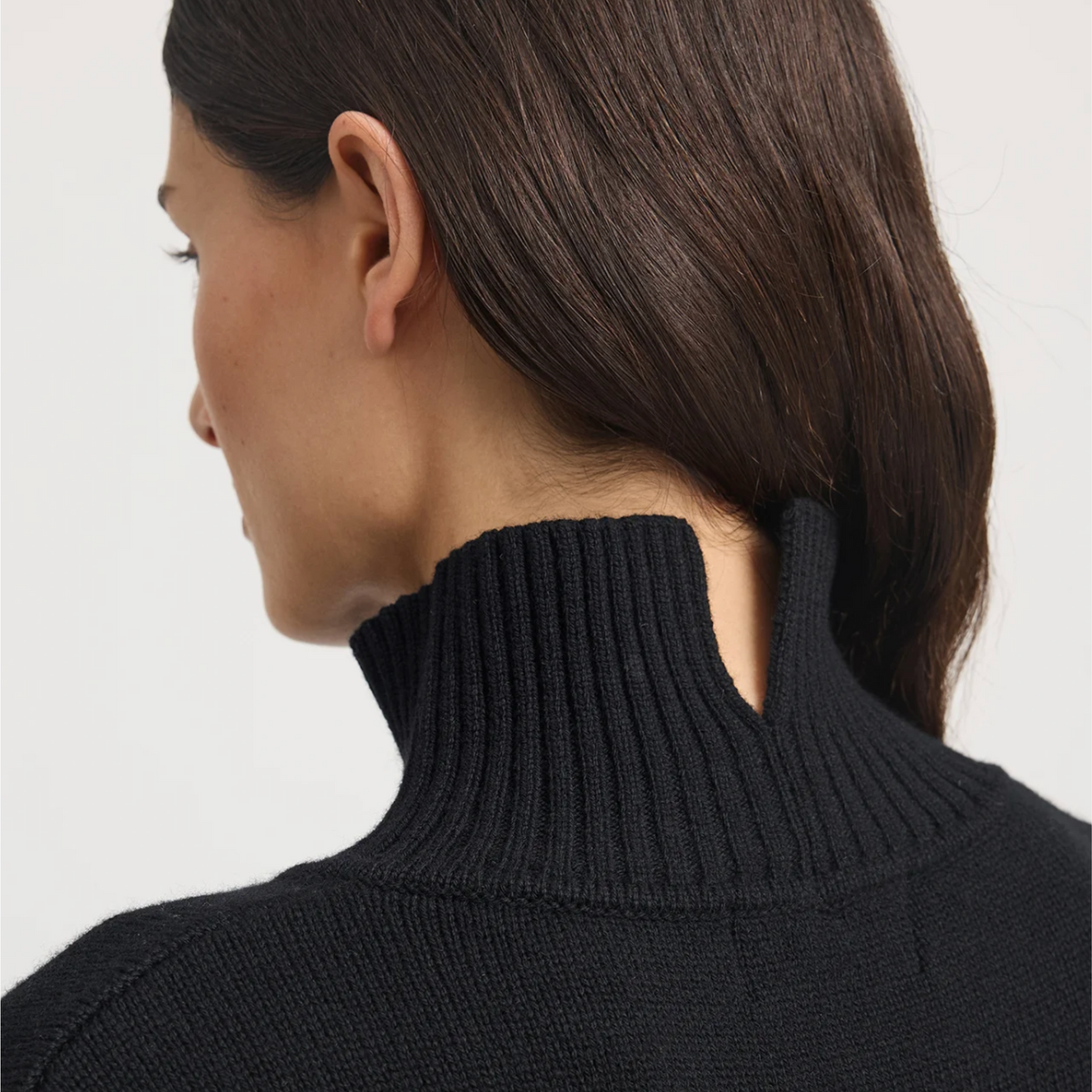 Funnel Neck Jumper – Black and White