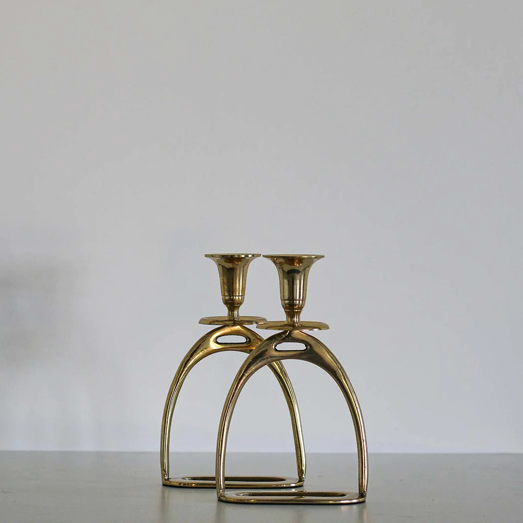 Brass Stirrup Candlestand