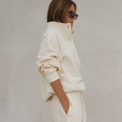 Marli Button Sweat – Marshmallow