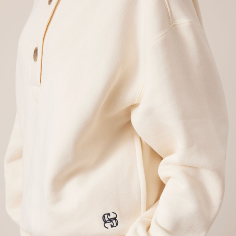 Marli Button Sweat – Marshmallow
