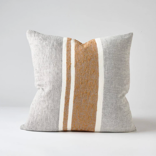 Nutmeg And Slate Stripe Cushion