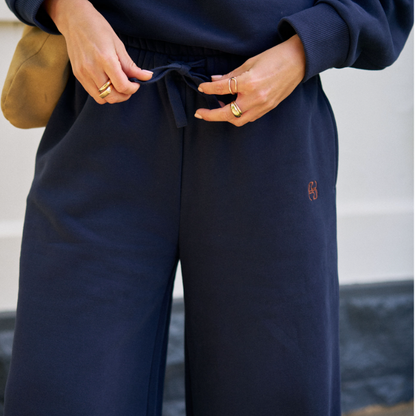 Ivy Wide Leg Trackpant – Heritage Navy