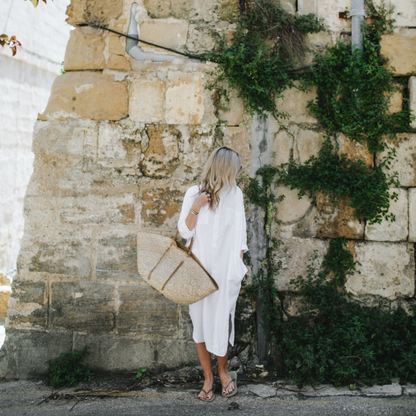 Baltic Linen Shirt Dress – White