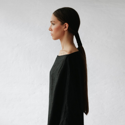 Linen Kiko Dress Black