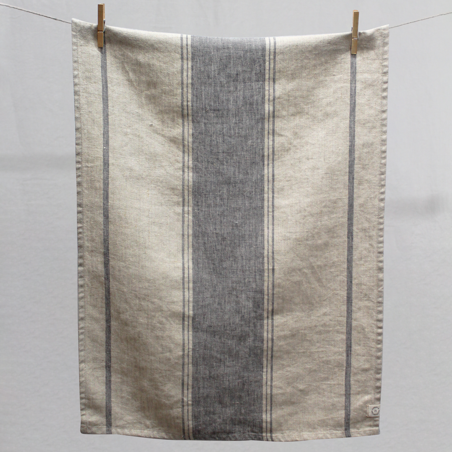 Linen Stripe Tea Towel – Natural/Ganite