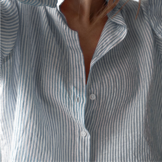 Baltic Linen Stripe Shirt – Blue