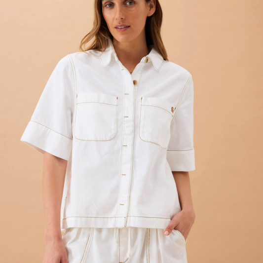 Noa Short Sleeve Shirt – Fresh Ecru