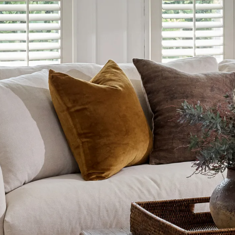 Velvet Cushion – Tobacco