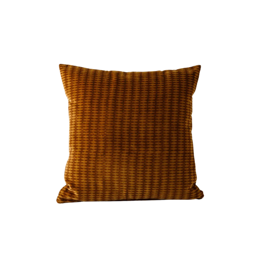 Hand Block Cushion – Tobacco Diamond