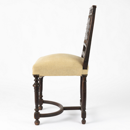 Carved Leather Back Chair