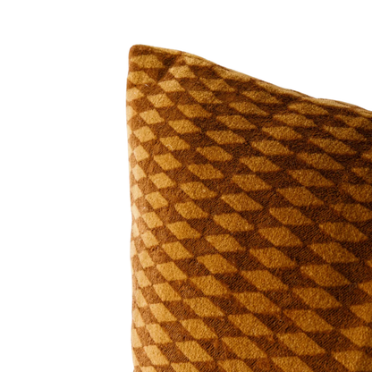 Hand Block Cushion – Tobacco Diamond