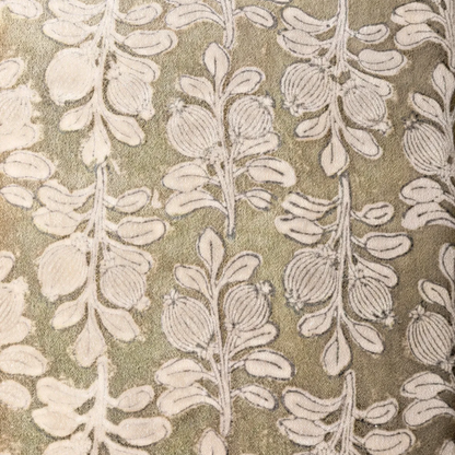 Vine Hand Block Velvet Cushion