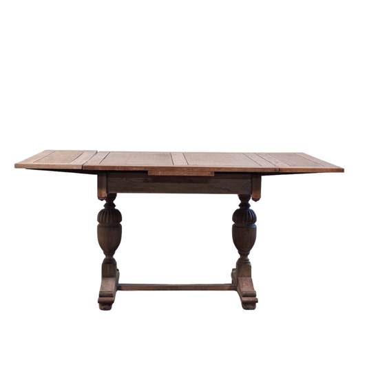 Oak Twin Pedestal Extension Dining Table