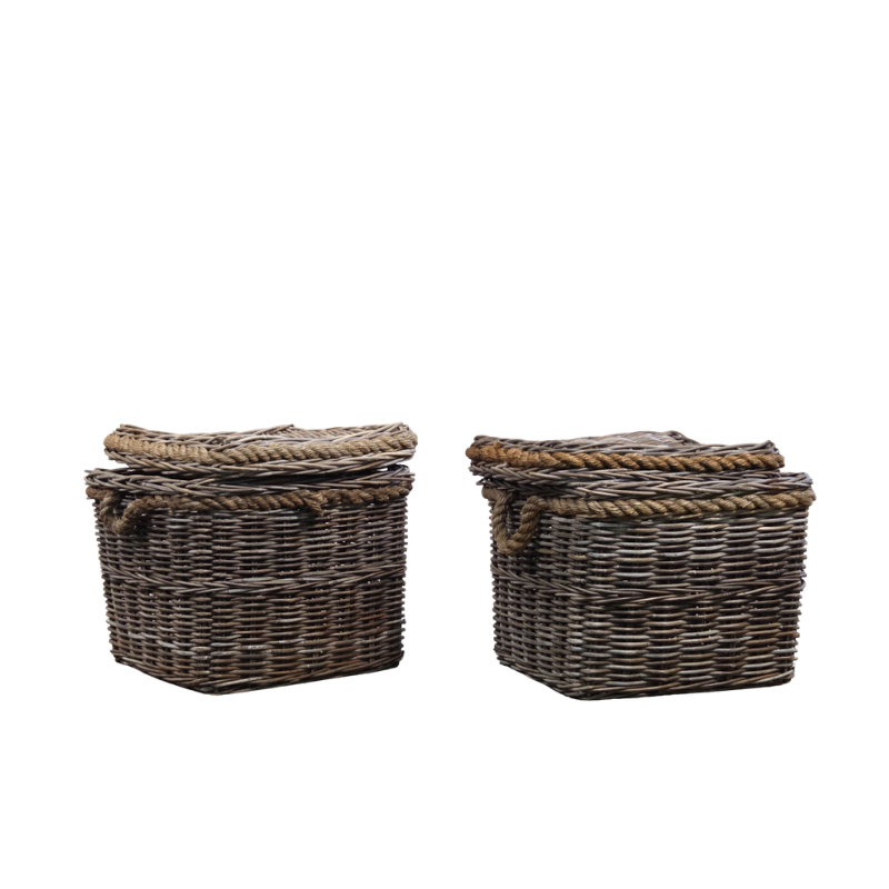 Aged Cane Lift Top Basket
