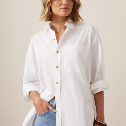 Peta Oversized Shirt – White