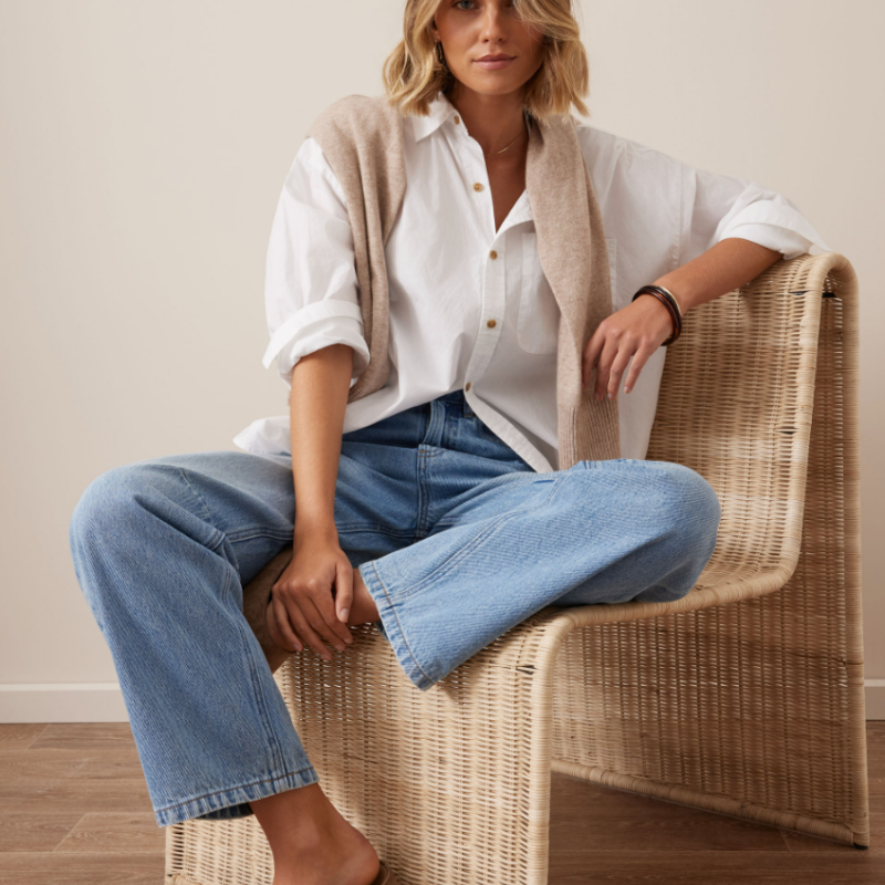 Peta Oversized Shirt – White