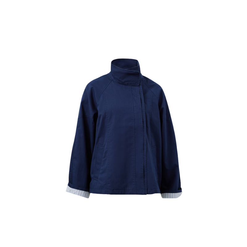 Dakota Funnel Neck Jacket – Navy