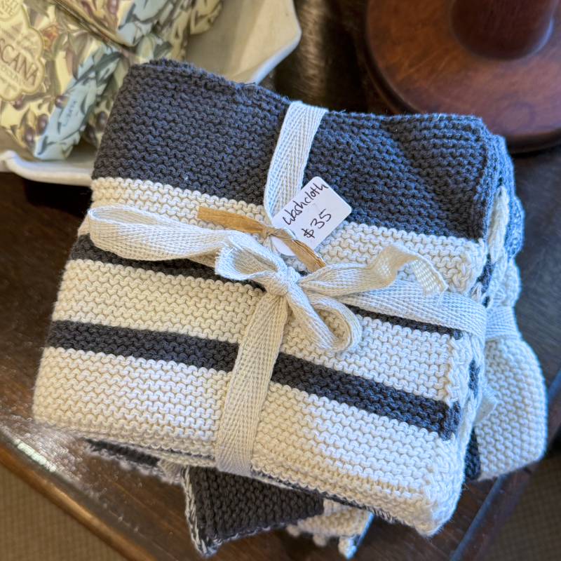 Cotton Knit Washcloth – Grey