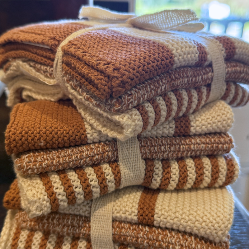 Cotton Knit Washcloth – Mustard