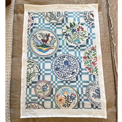 Linen Tea Towel - Reindeer