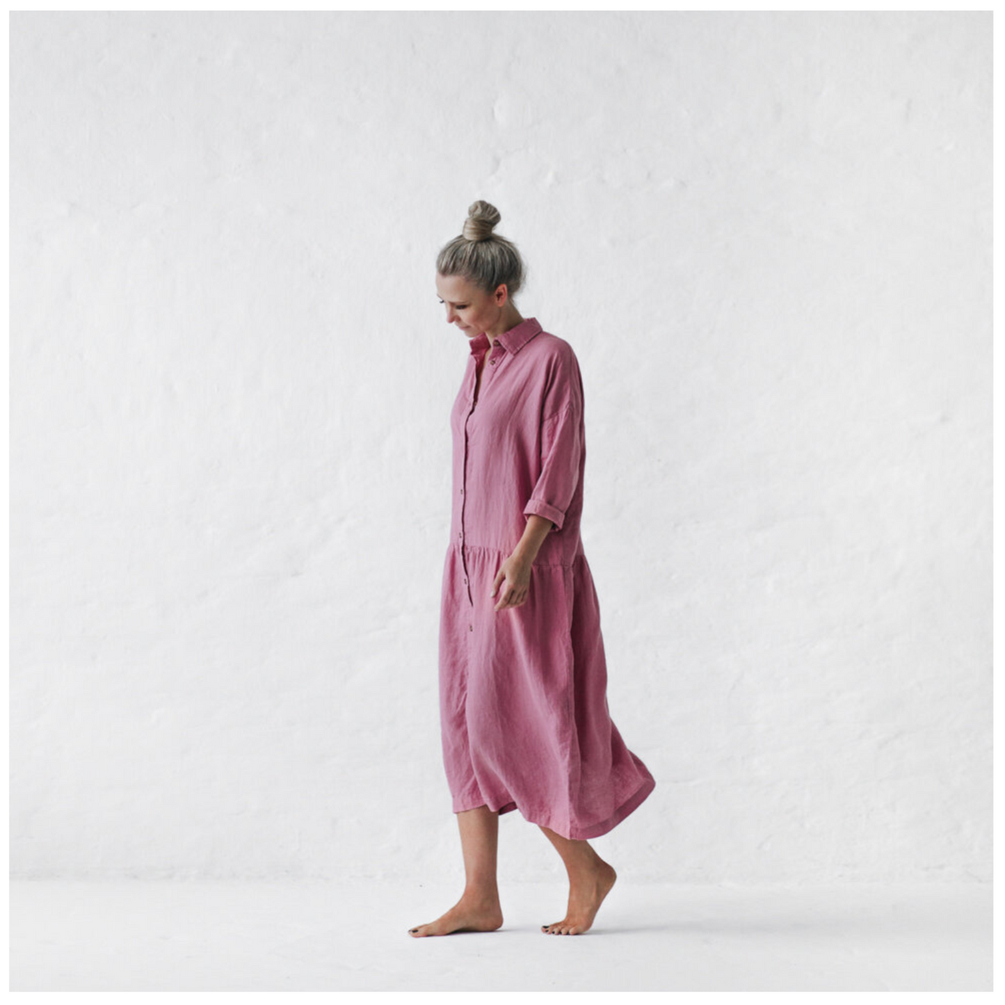 Baltic Linen Oversized Dress – Blossom Pink