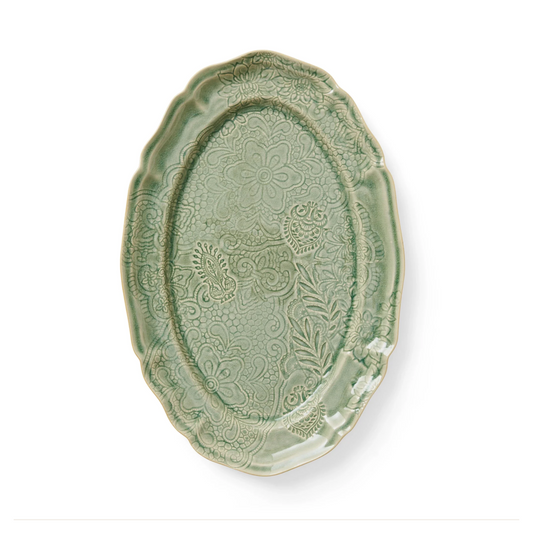 Arabesque Large Oval Server – Antique
