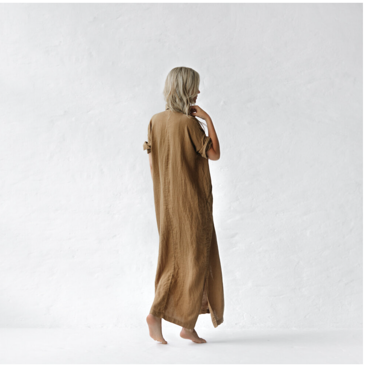 Baltic Linen Maxi Dress – Beige