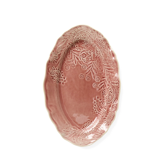 Arabesque Small Oval Server – Old Rose