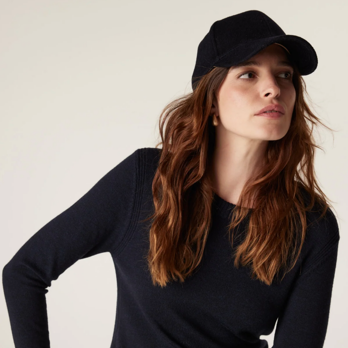 Wool Cashmere Cap - Navy