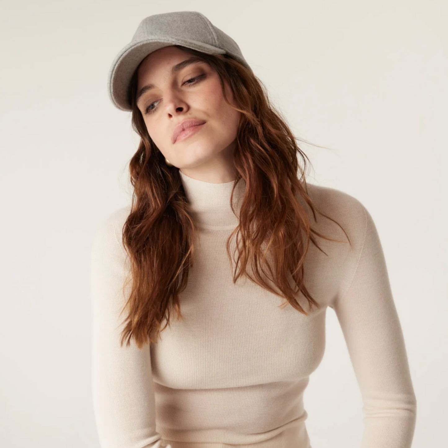 Wool Cashmere Cap - Grey Marle