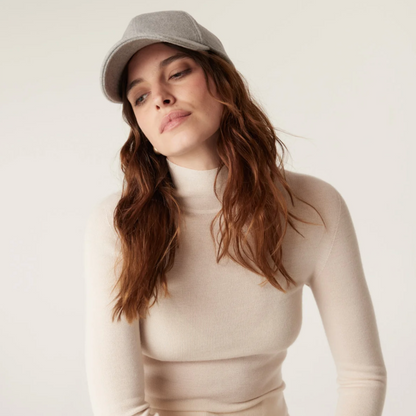 Wool Cashmere Cap - Grey Marle