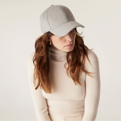 Wool Cashmere Cap - Grey Marle