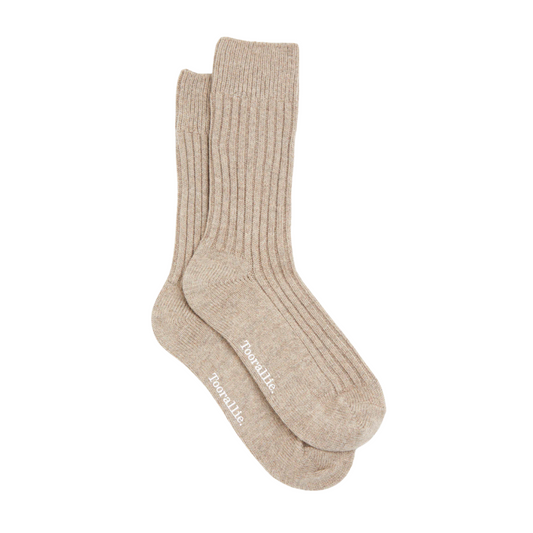 Ribbed Merino Sock - Oat