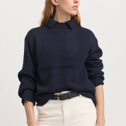 Textured Stitch Funnel – French Navy