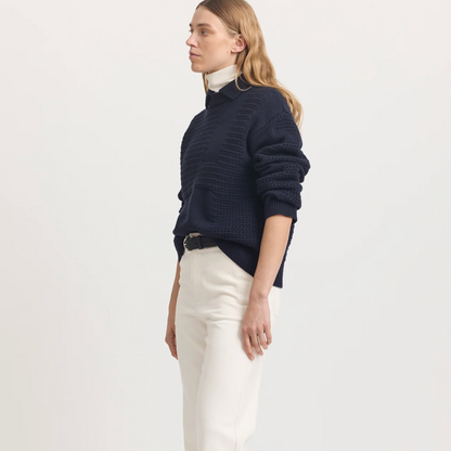 Textured Stitch Funnel – French Navy