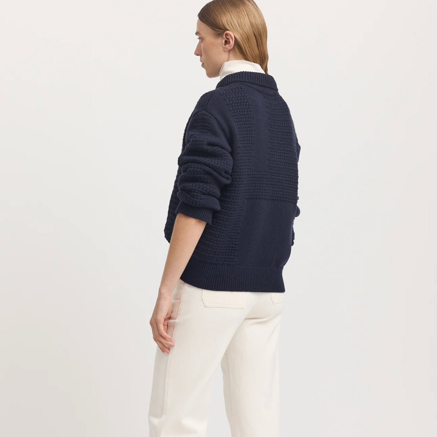 Textured Stitch Funnel – French Navy