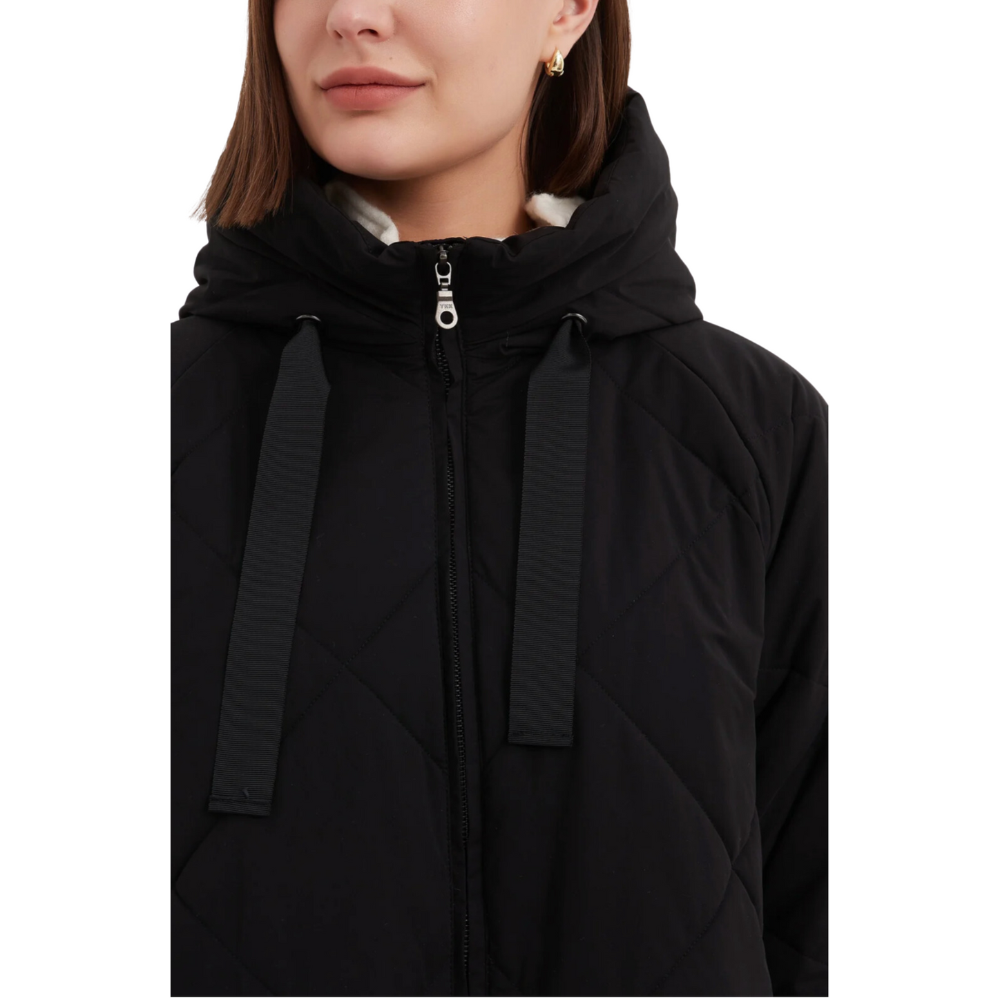 Zip Hem Coat – Black